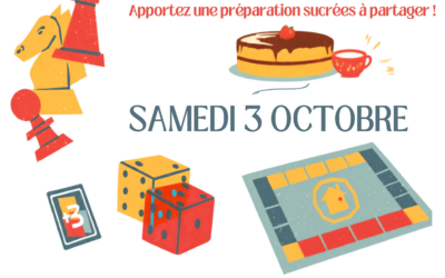 Après-midi jeux ! Samedi 3 octobre de 14h à 17h !